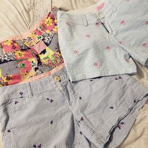 Women's lilly p shorts.  3 pairs